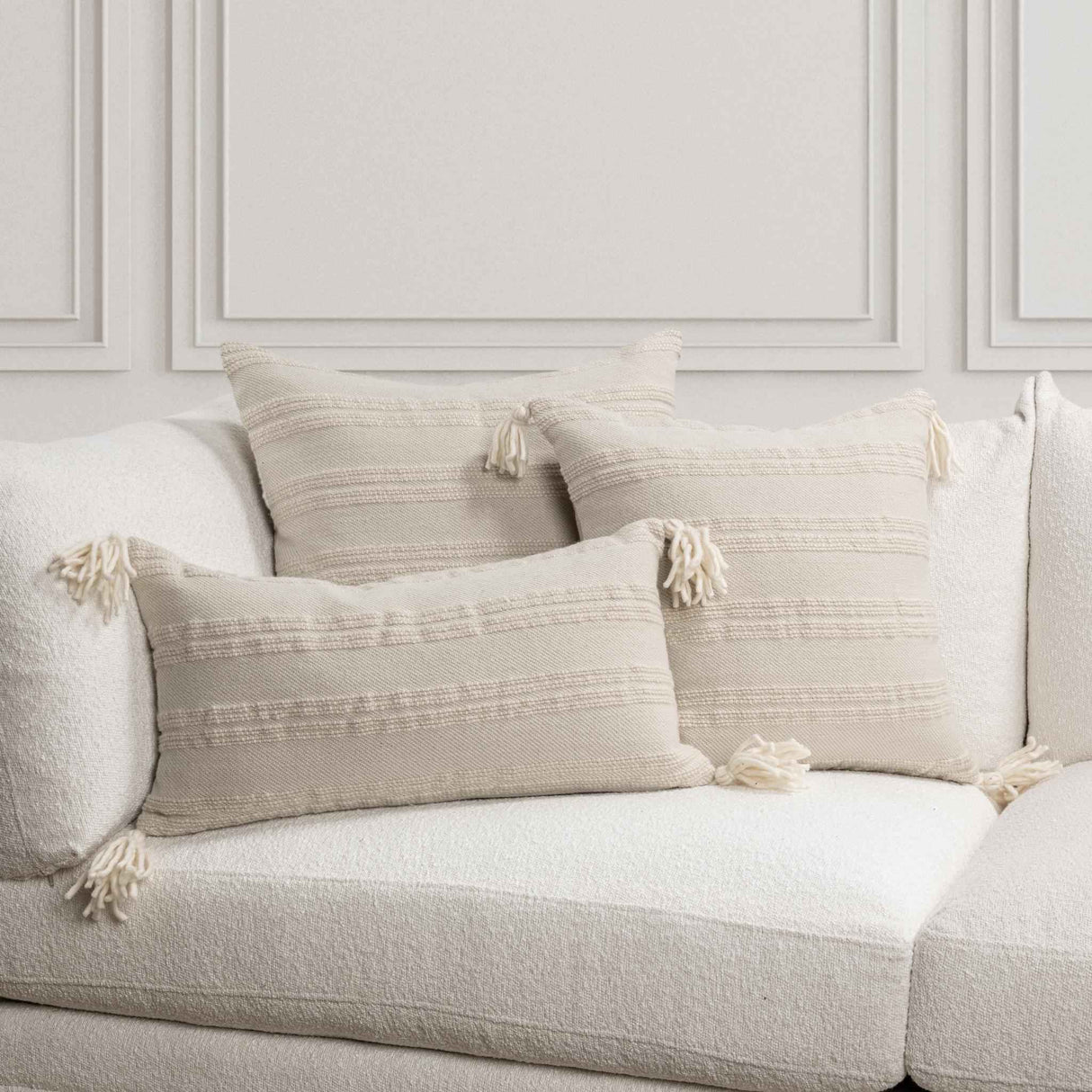 TQ York Natural/Ivory Multiple Sizes Throw Pillow (Set of 2) by Classic Home at Eve Furniture
