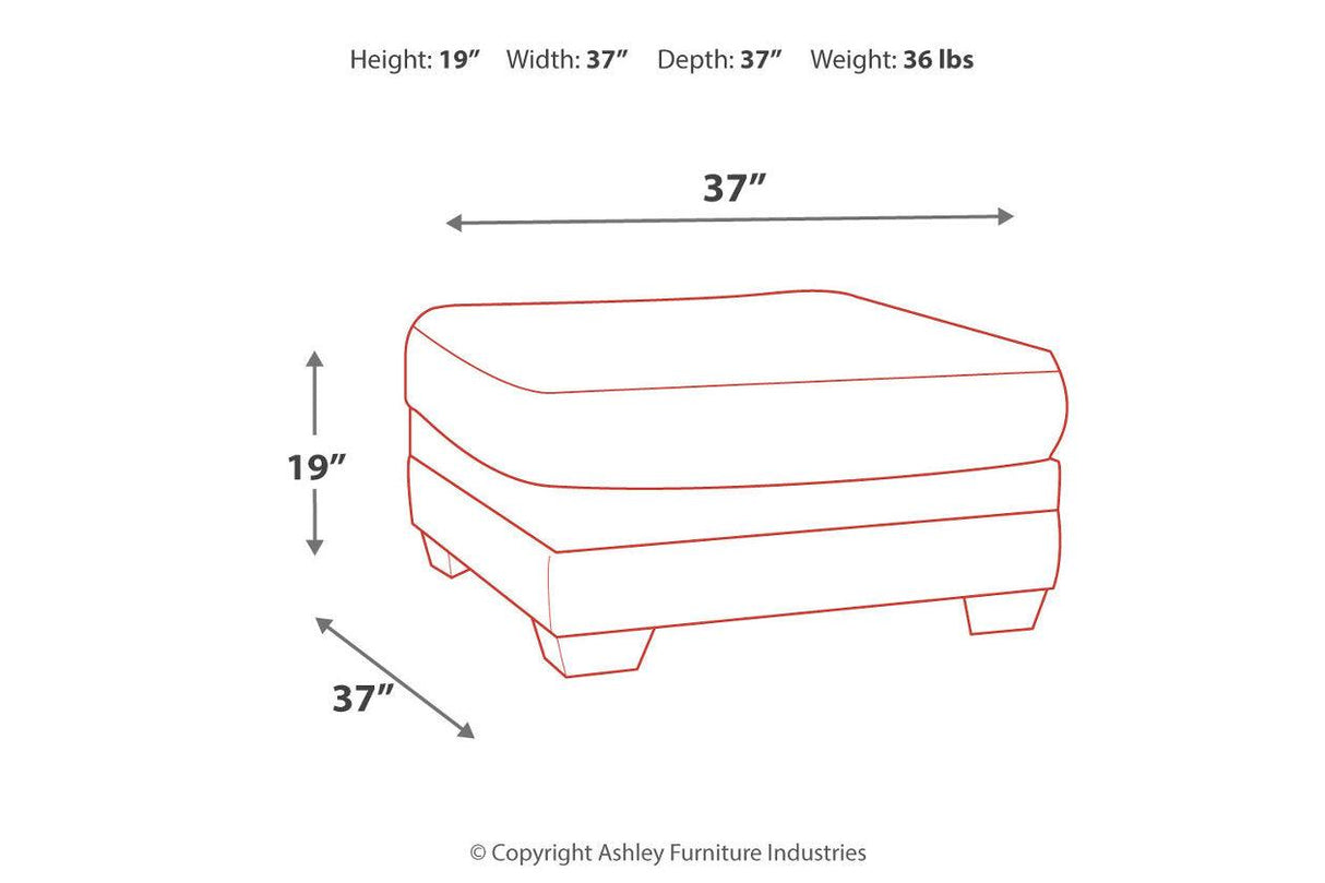 Tracling Slate Oversized Ottoman by Ashley at Eve Furniture