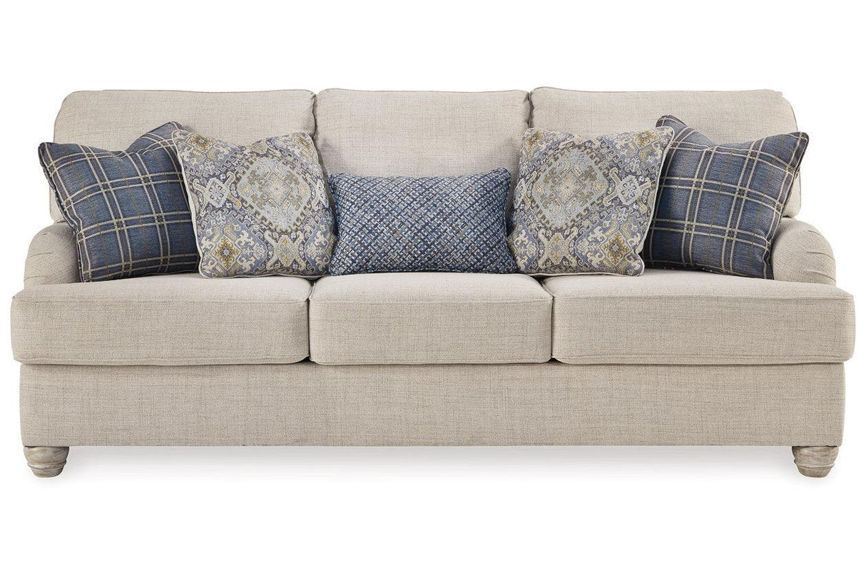 Traemore Linen Sofa, Oversized Chair and Ottoman by Ashley at Eve Furniture