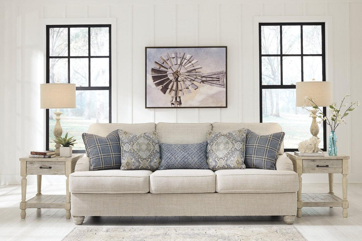 Traemore Linen Sofa, Oversized Chair and Ottoman by Ashley at Eve Furniture