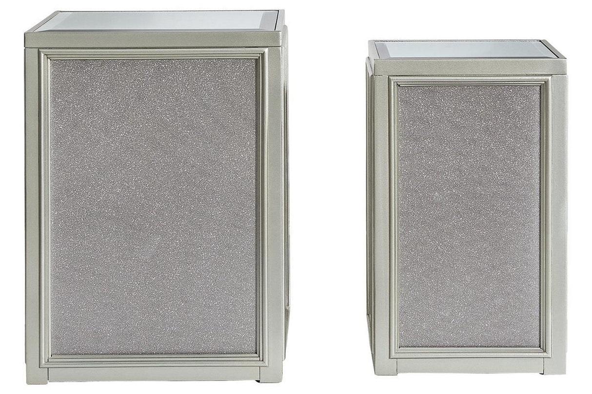 Traleena Silver Finish Nesting End Table by Ashley at Eve Furniture