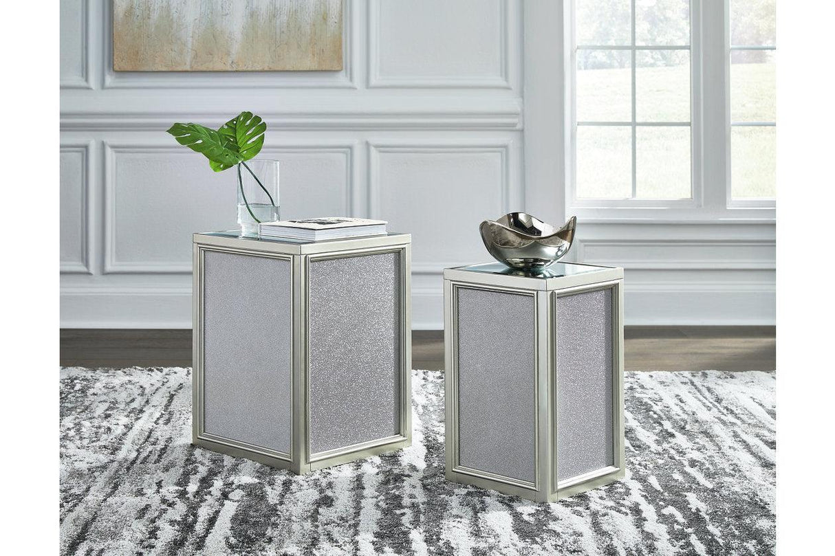 Traleena Silver Finish Nesting End Table by Ashley at Eve Furniture