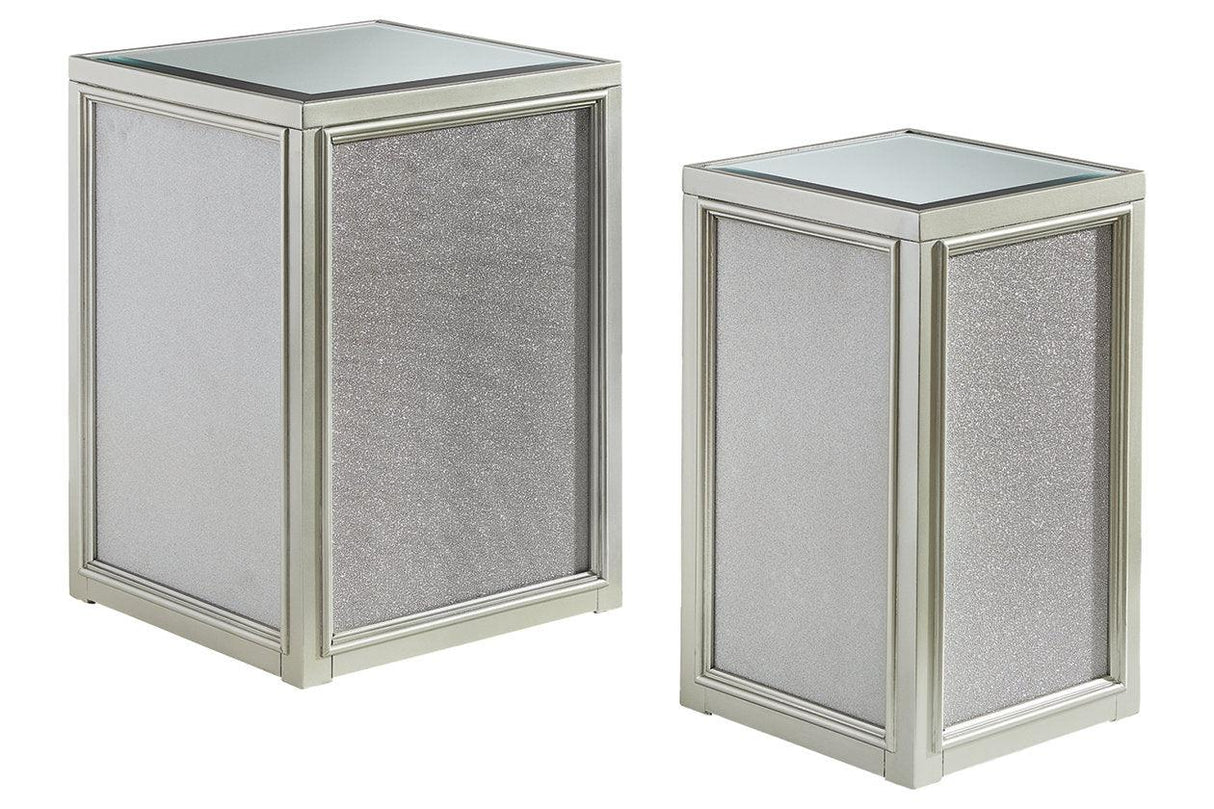 Traleena Silver Finish Nesting End Table by Ashley at Eve Furniture