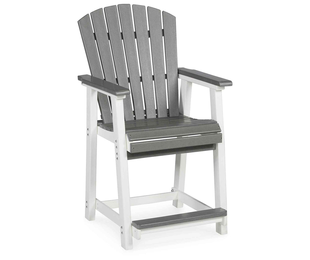 Transville Gray/White Outdoor Counter Height Barstool by Ashley at Eve Furniture