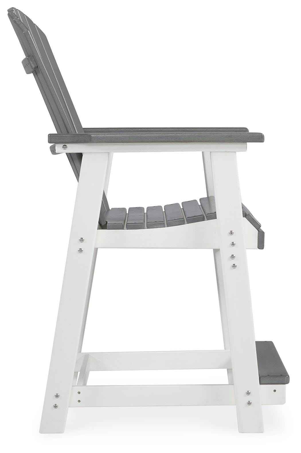 Transville Gray/White Outdoor Counter Height Barstool by Ashley at Eve Furniture