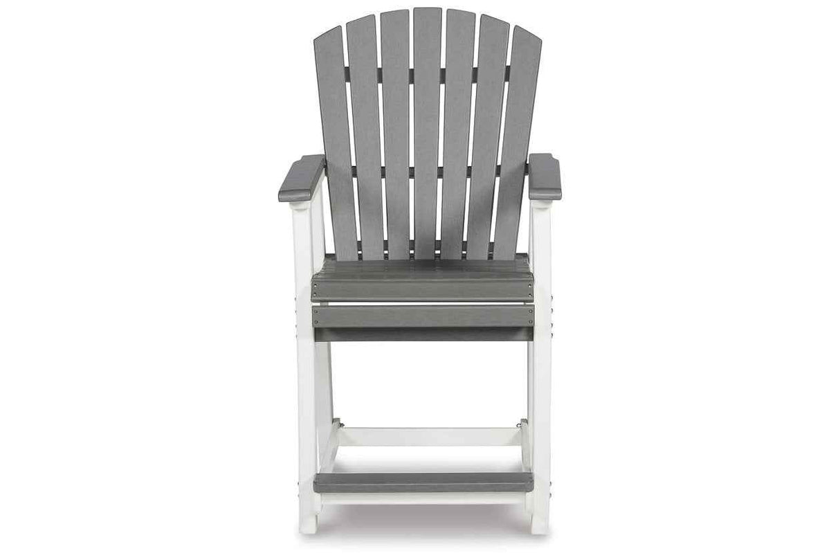 Transville Gray/White Outdoor Counter Height Barstool by Ashley at Eve Furniture