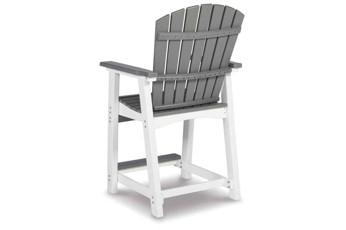 Transville Gray/White Outdoor Counter Height Barstool by Ashley at Eve Furniture