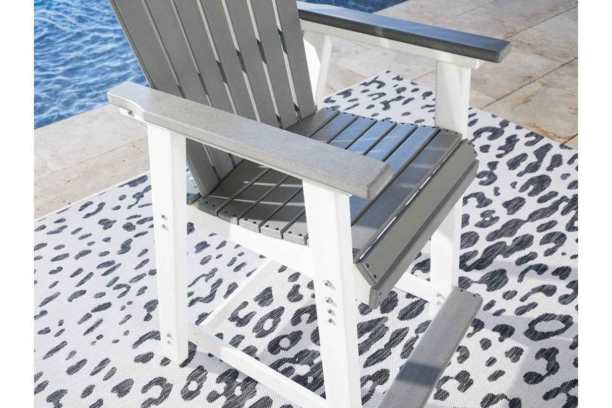Transville Gray/White Outdoor Counter Height Barstool by Ashley at Eve Furniture