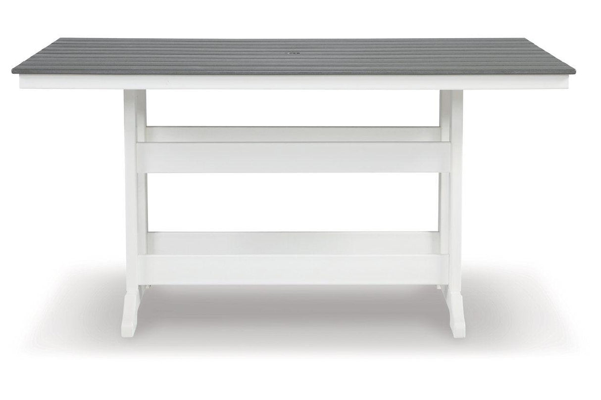 Transville Gray/White Outdoor Counter Height Dining Table by Ashley at Eve Furniture