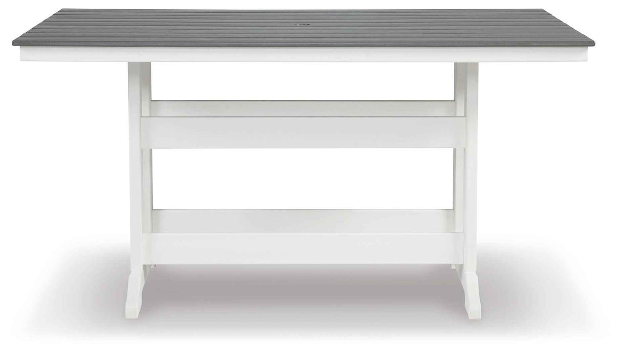 Transville Gray/White Outdoor Counter Height Dining Table by Ashley at Eve Furniture