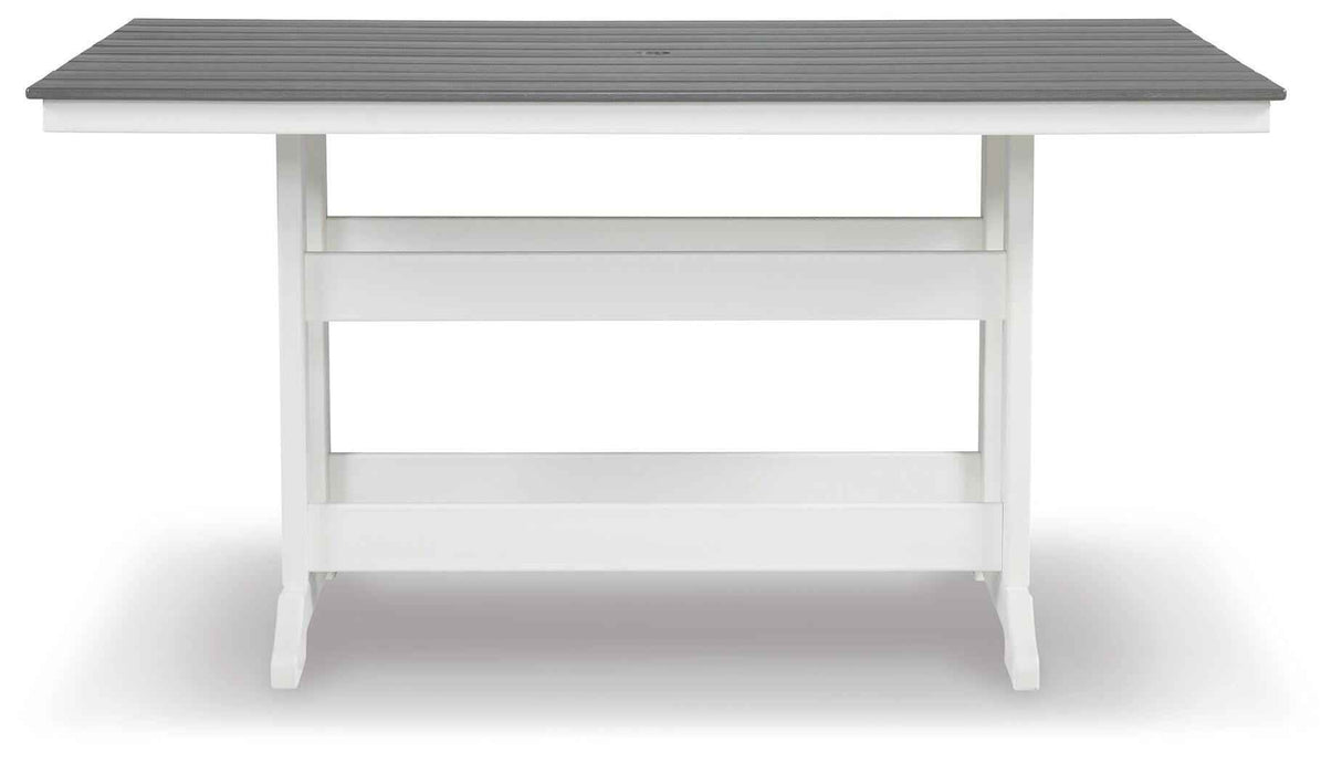 Transville Gray/White Outdoor Counter Height Dining Table by Ashley at Eve Furniture