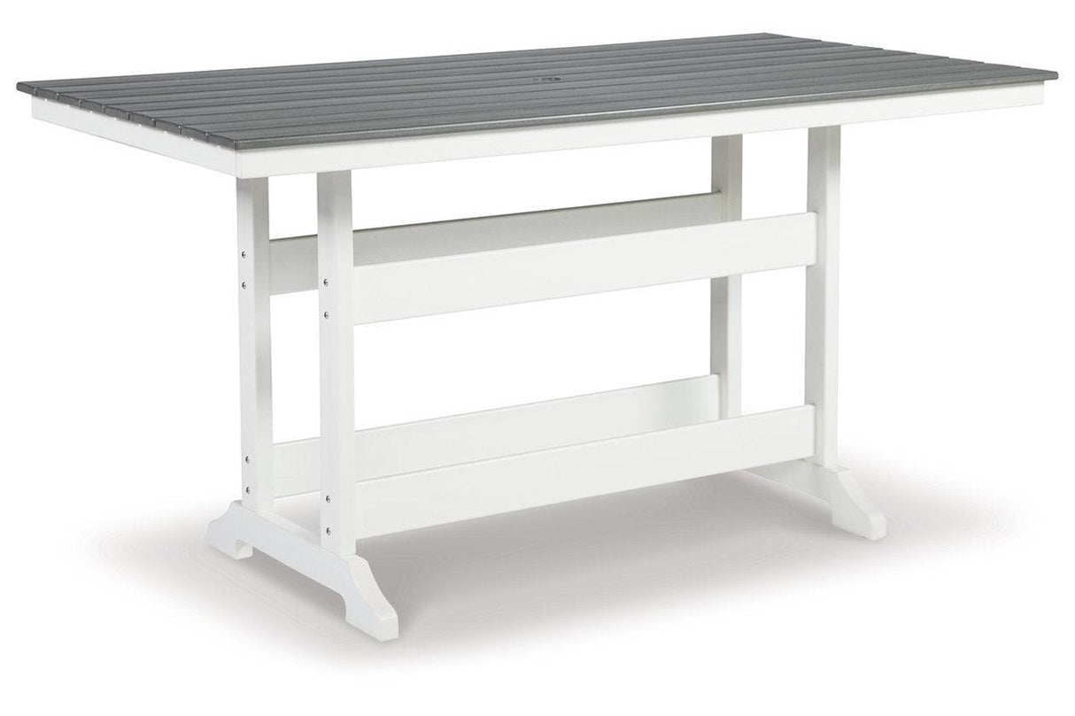 Transville Gray/White Outdoor Counter Height Dining Table by Ashley at Eve Furniture