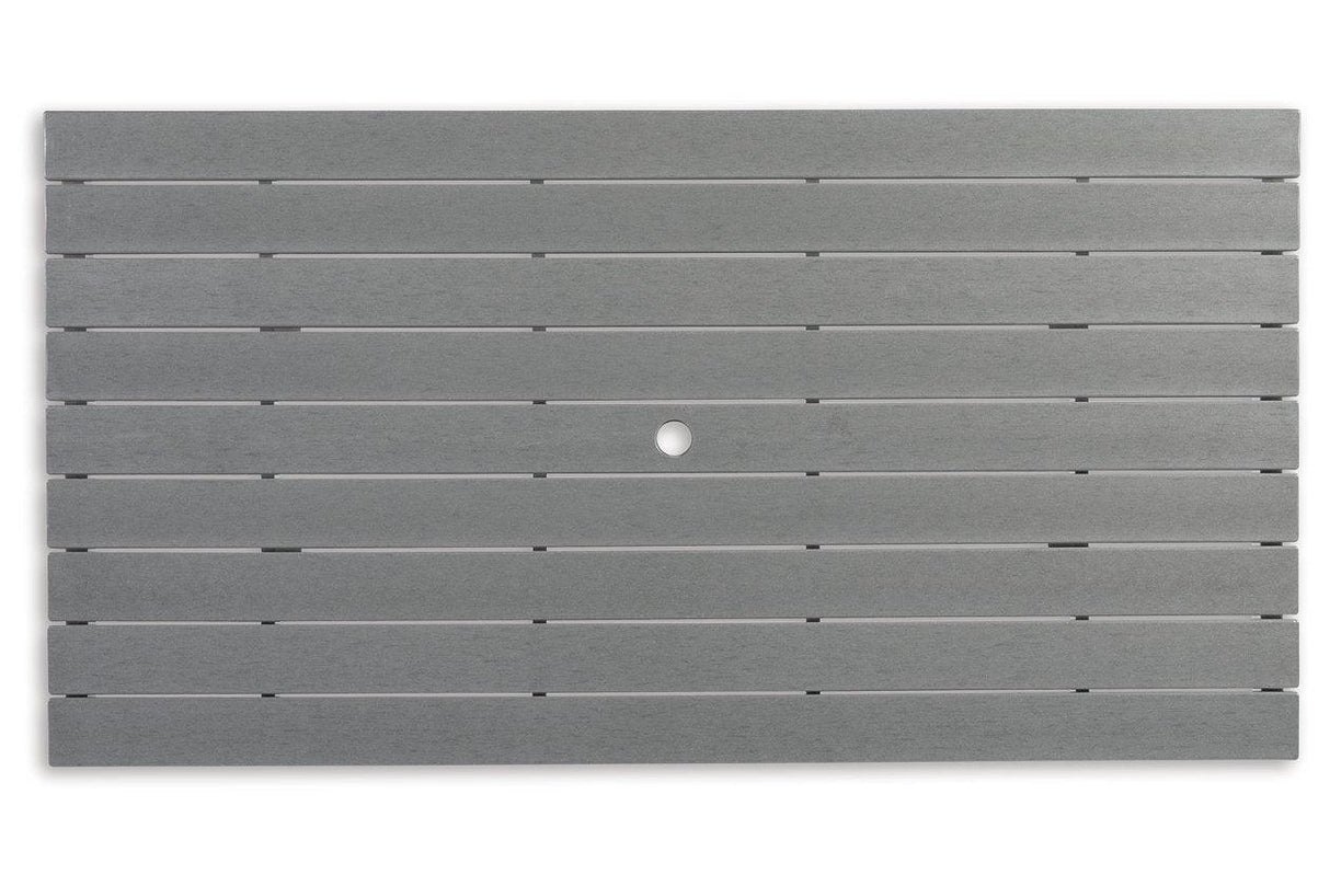 Transville Gray/White Outdoor Counter Height Dining Table by Ashley at Eve Furniture