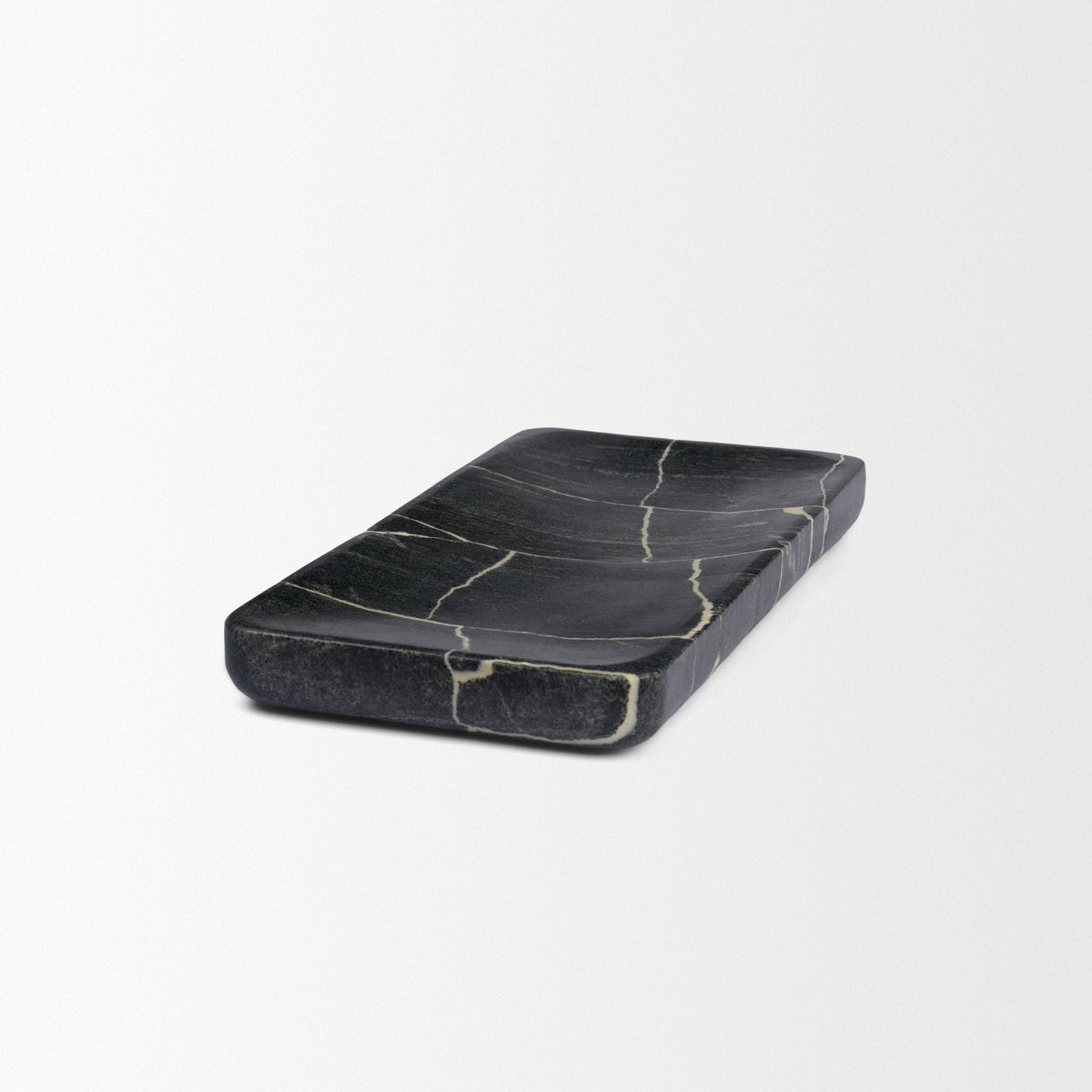Tratto Rectangular Black Marble Tray by Mercana at Eve Furniture