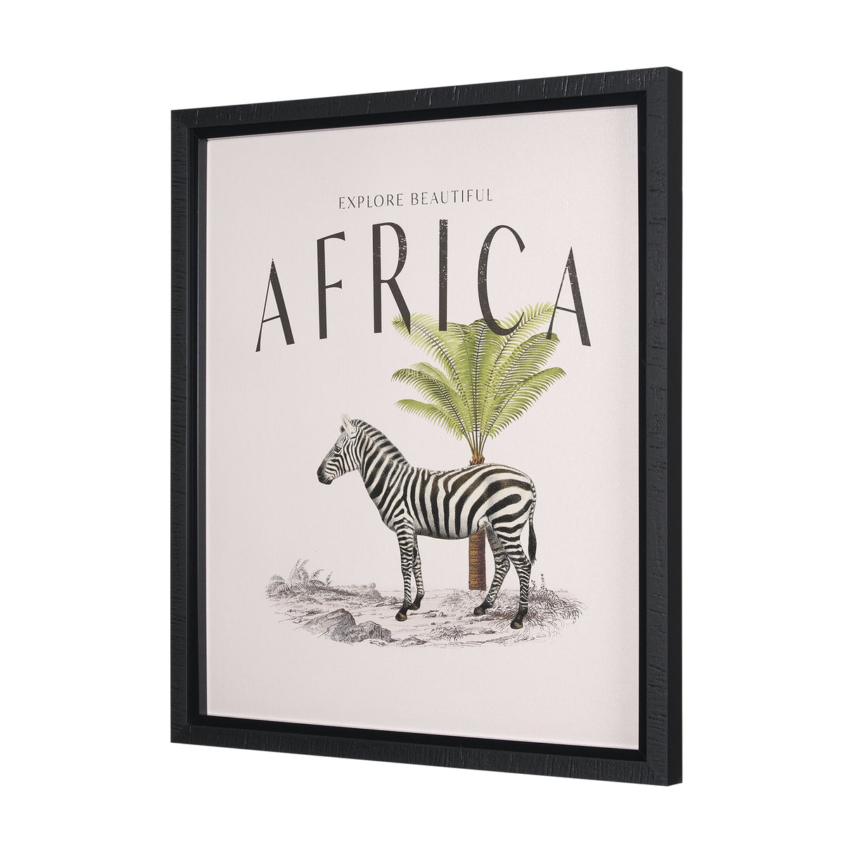 Travel Guide - Africa by Vintage Collection a Hand Embellished Textured Framed Art Print by Mercana at Eve Furniture