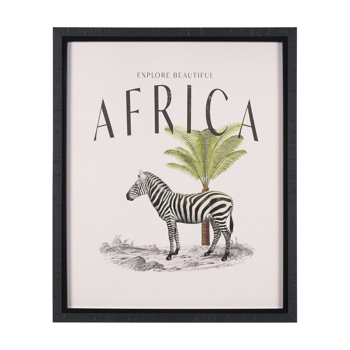 Travel Guide - Africa by Vintage Collection a Hand Embellished Textured Framed Art Print by Mercana at Eve Furniture