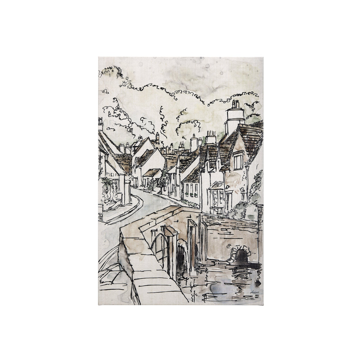 Travel memories VI by Mercana Studio a Hand Embellished Textured Canvas by Mercana at Eve Furniture
