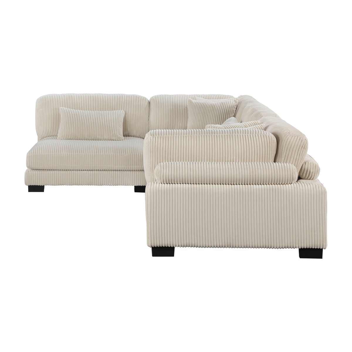 Traverse Beige 4-Piece Corduroy Modular Sectional by Homelegance at Eve Furniture