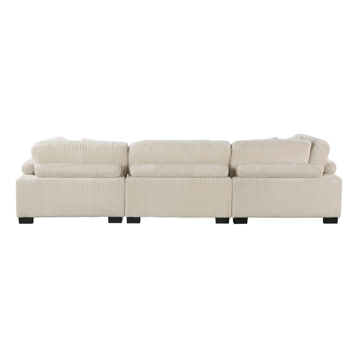 Traverse Beige 4-Piece Corduroy Modular Sectional with Ottoman by Homelegance at Eve Furniture