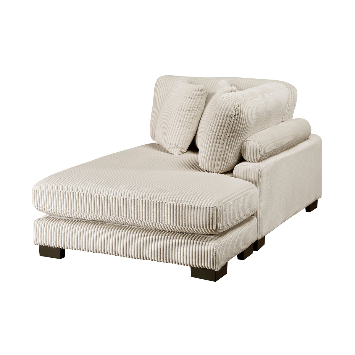 Traverse Beige 4-Piece Corduroy Modular Sectional with Ottoman by Homelegance at Eve Furniture