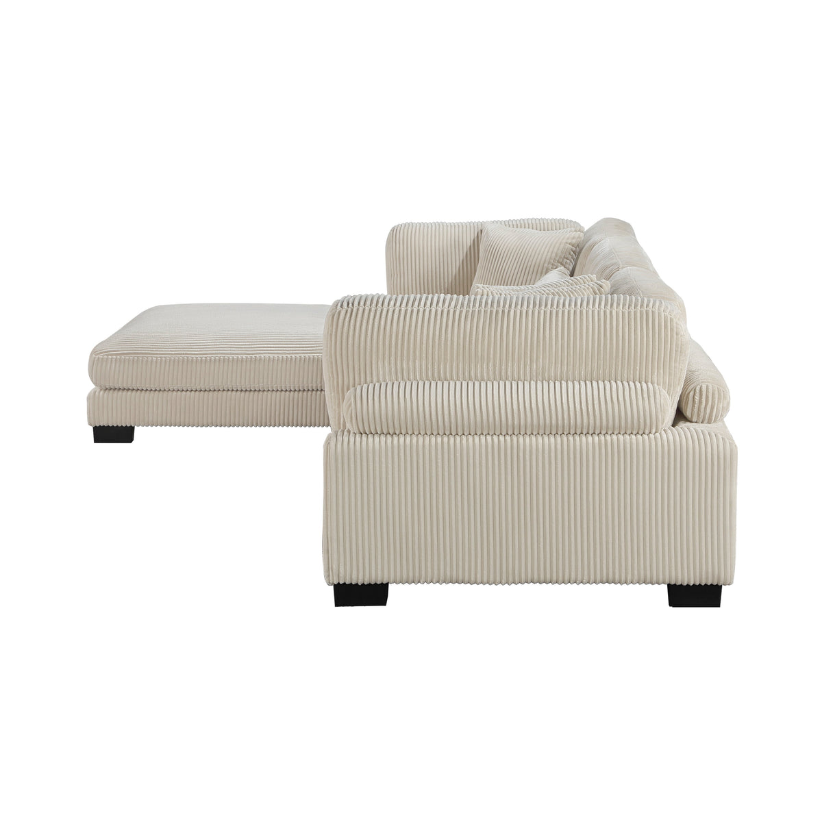Traverse Beige 4-Piece Corduroy Modular Sectional with Ottoman by Homelegance at Eve Furniture
