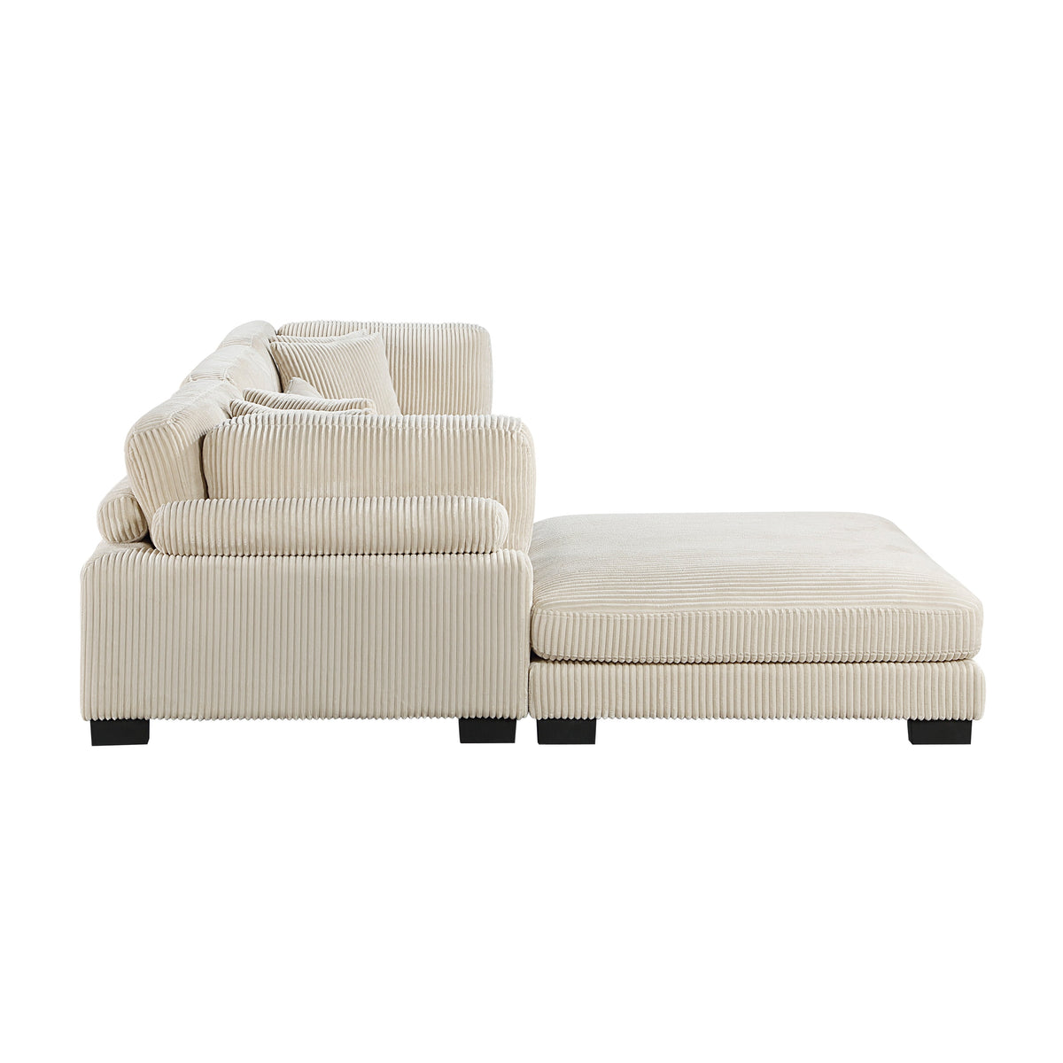 Traverse Beige 4-Piece Corduroy Modular Sectional with Ottoman by Homelegance at Eve Furniture
