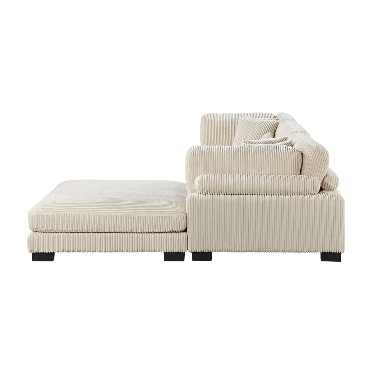 Traverse Beige 4-Piece Corduroy Modular Sectional with Ottoman by Homelegance at Eve Furniture