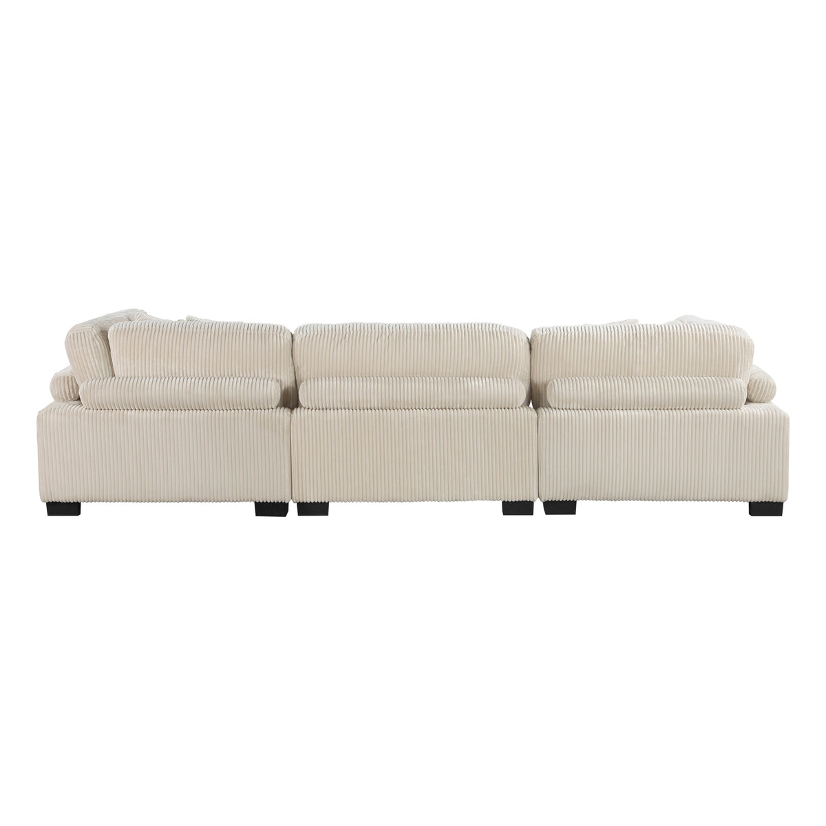 Traverse Beige 4-Piece Corduroy Modular Sectional with Ottoman by Homelegance at Eve Furniture