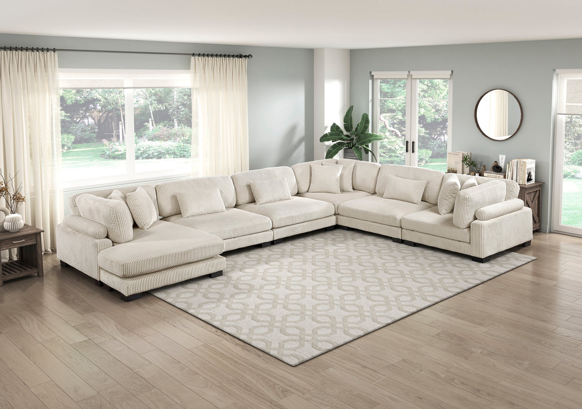 Traverse Beige 4-Piece Modular Sectional with Reversible Chaise by Homelegance at Eve Furniture