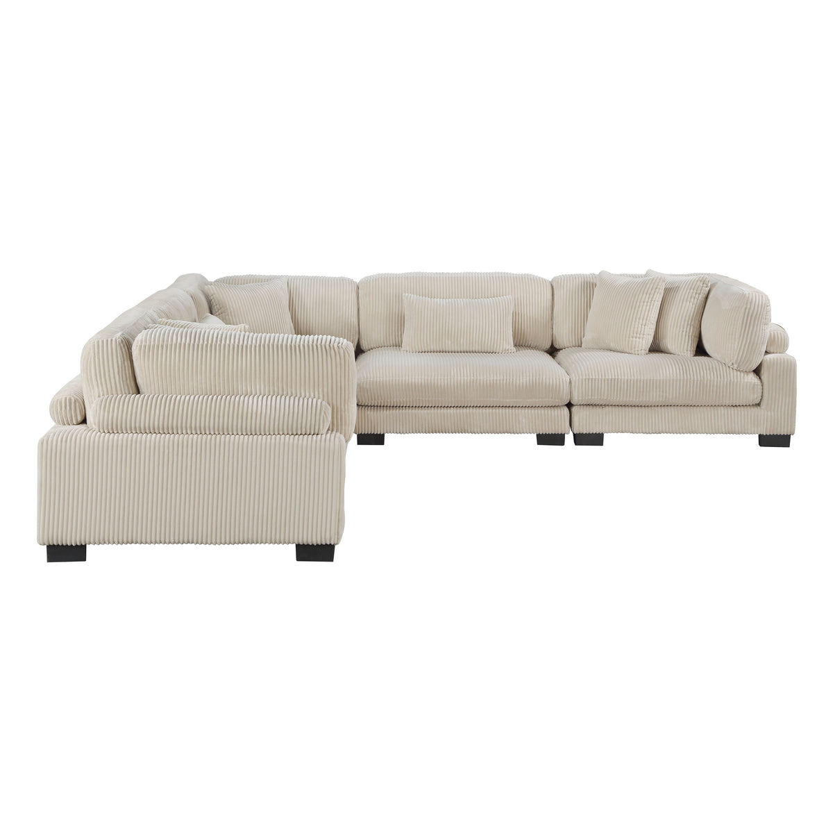 Traverse Beige 5-Piece Corduroy Modular Sectional by Homelegance at Eve Furniture