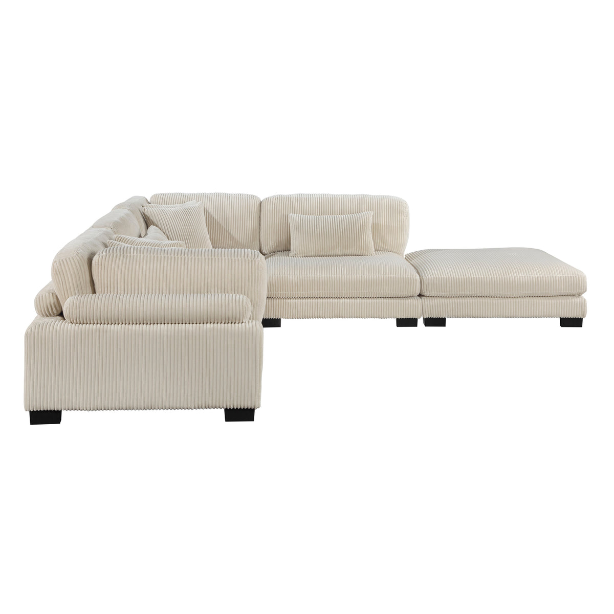 Traverse Beige 5-Piece Corduroy Modular Sectional with Ottoman by Homelegance at Eve Furniture