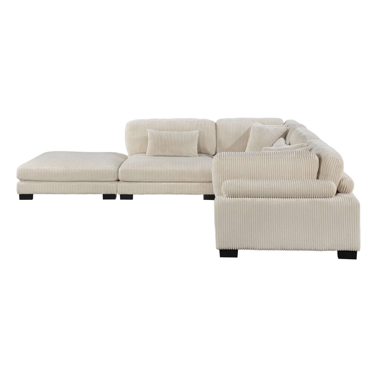 Traverse Beige 5-Piece Corduroy Modular Sectional with Ottoman by Homelegance at Eve Furniture