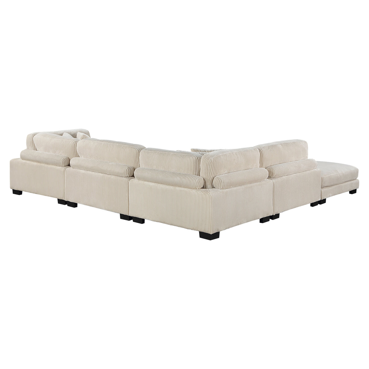 Traverse Beige 5-Piece Corduroy Modular Sectional with Ottoman by Homelegance at Eve Furniture