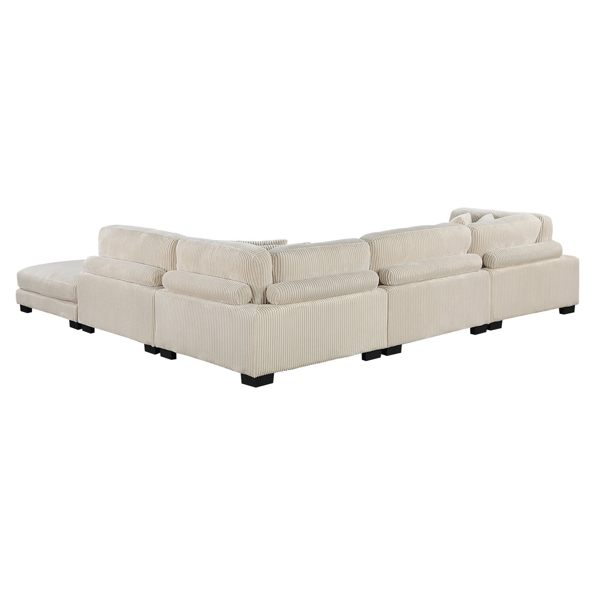 Traverse Beige 5-Piece Corduroy Modular Sectional with Ottoman by Homelegance at Eve Furniture