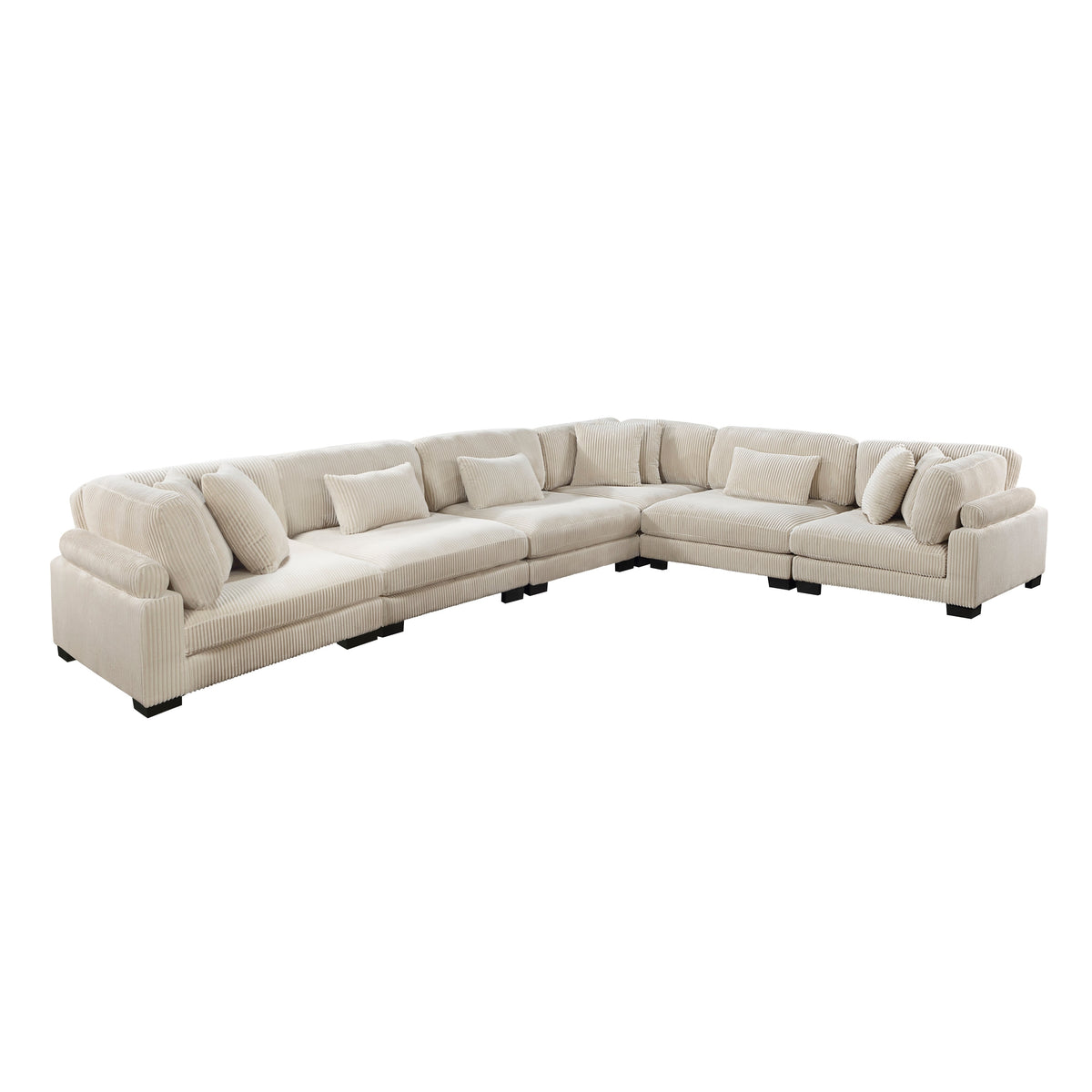 Traverse Beige 6-Piece Corduroy Modular Sectional by Homelegance at Eve Furniture