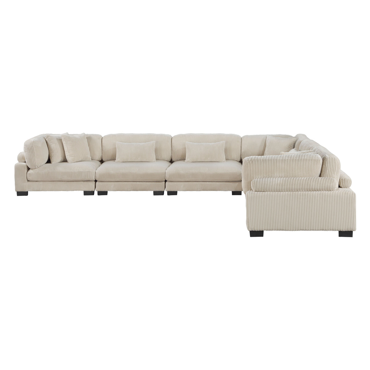 Traverse Beige 6-Piece Corduroy Modular Sectional by Homelegance at Eve Furniture