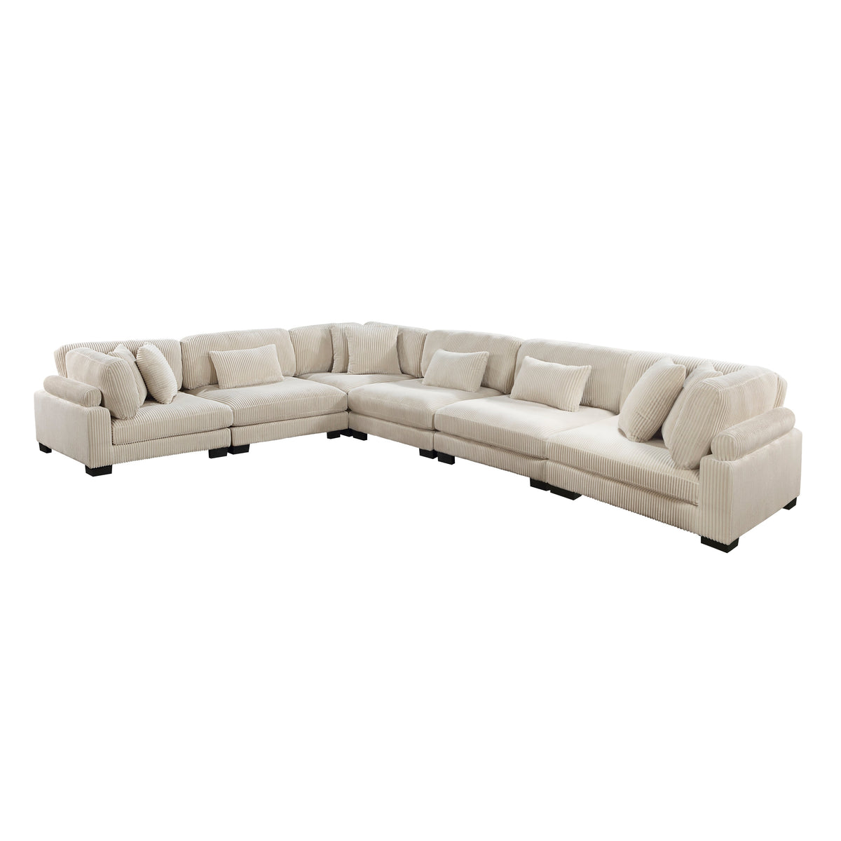 Traverse Beige 6-Piece Corduroy Modular Sectional by Homelegance at Eve Furniture