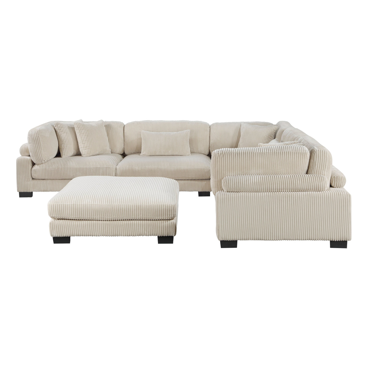 Traverse Beige 6-Piece Corduroy Modular Sectional by Homelegance at Eve Furniture