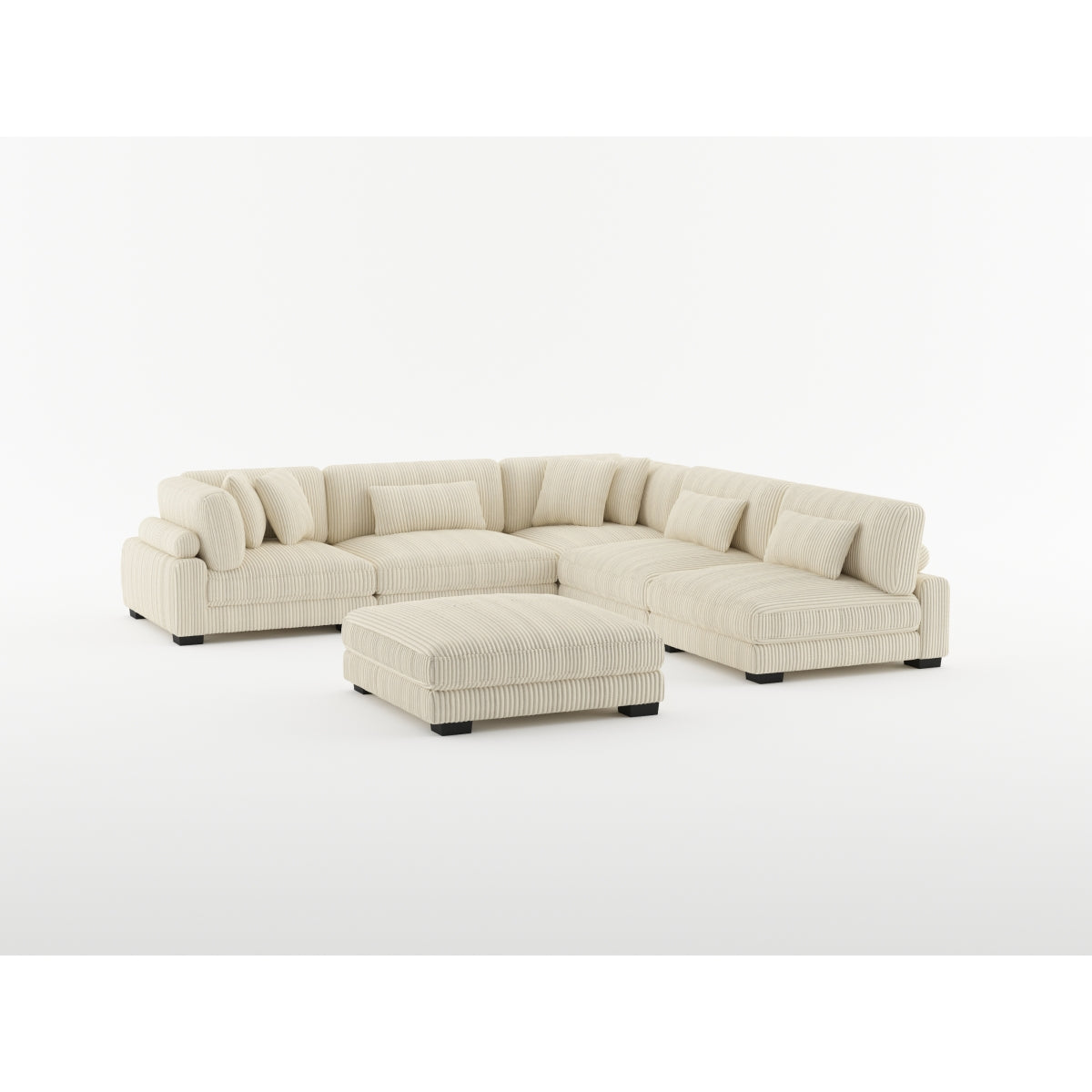 Traverse Beige 6-Piece Corduroy Modular Sectional by Homelegance at Eve Furniture