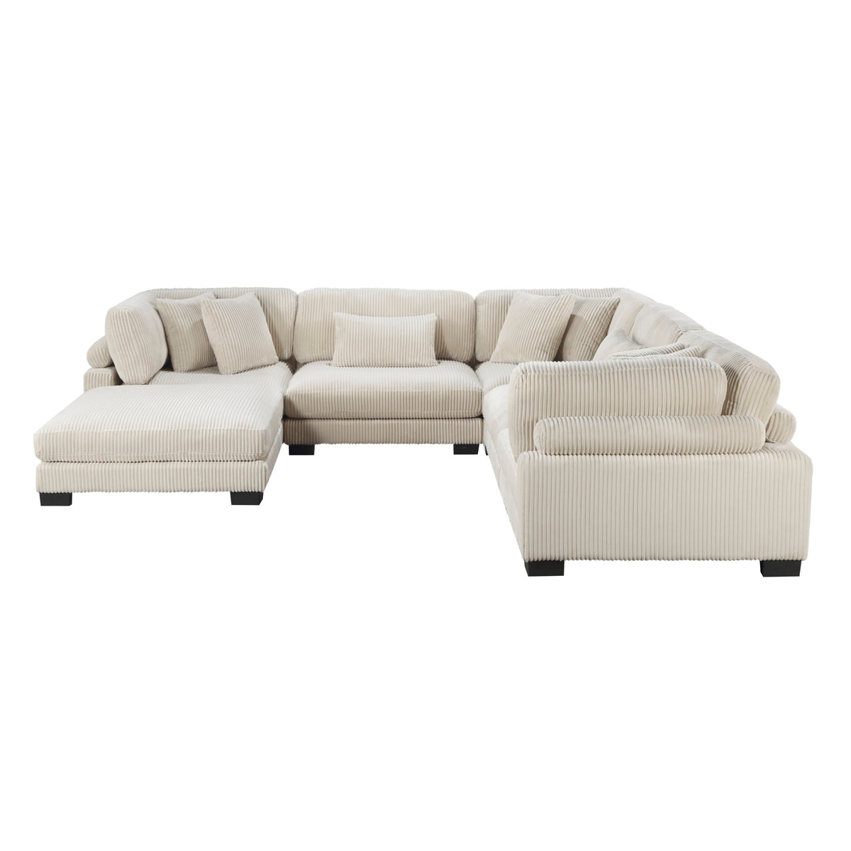 Traverse Beige 6-Piece Corduroy Modular Sectional by Homelegance at Eve Furniture