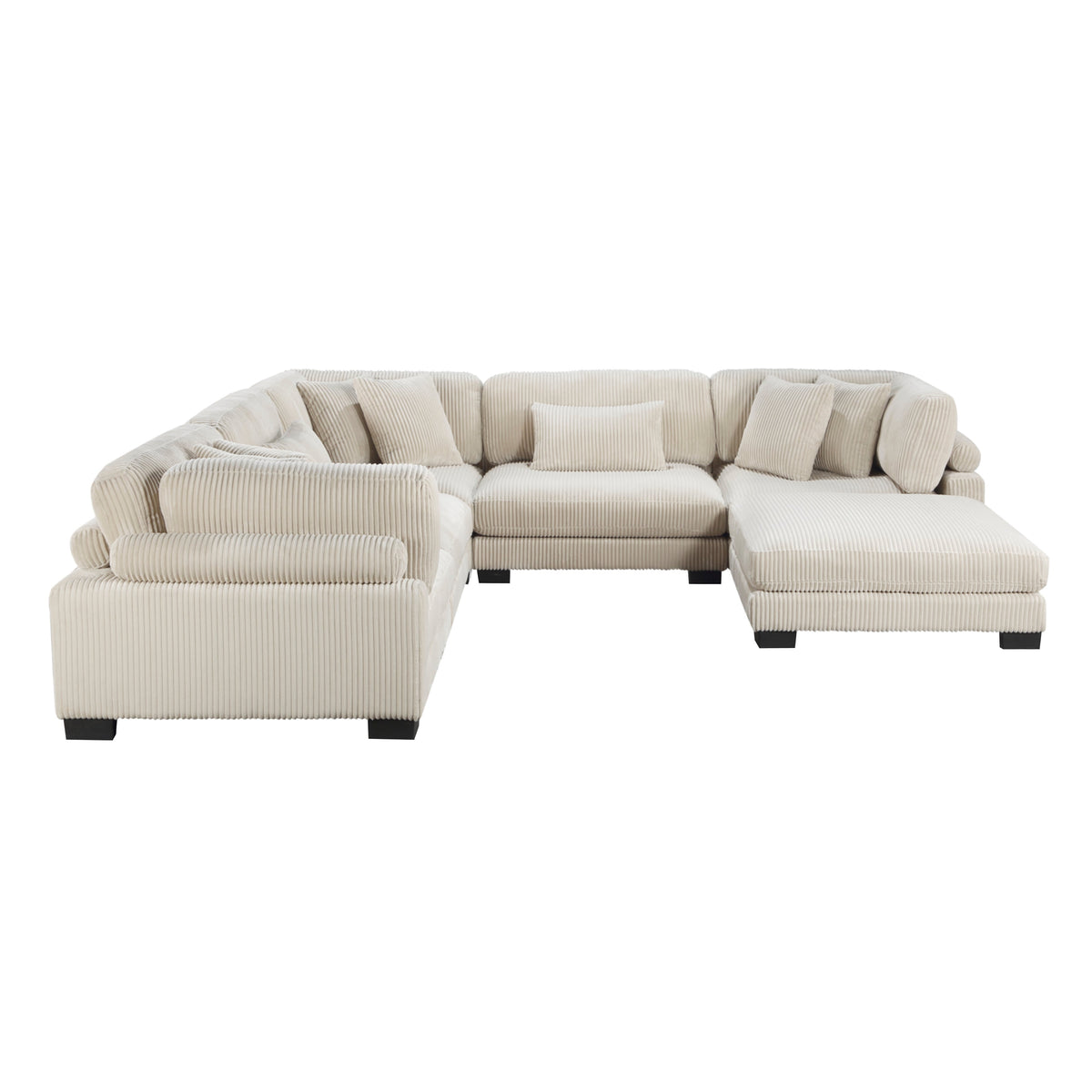 Traverse Beige 6-Piece Corduroy Modular Sectional by Homelegance at Eve Furniture