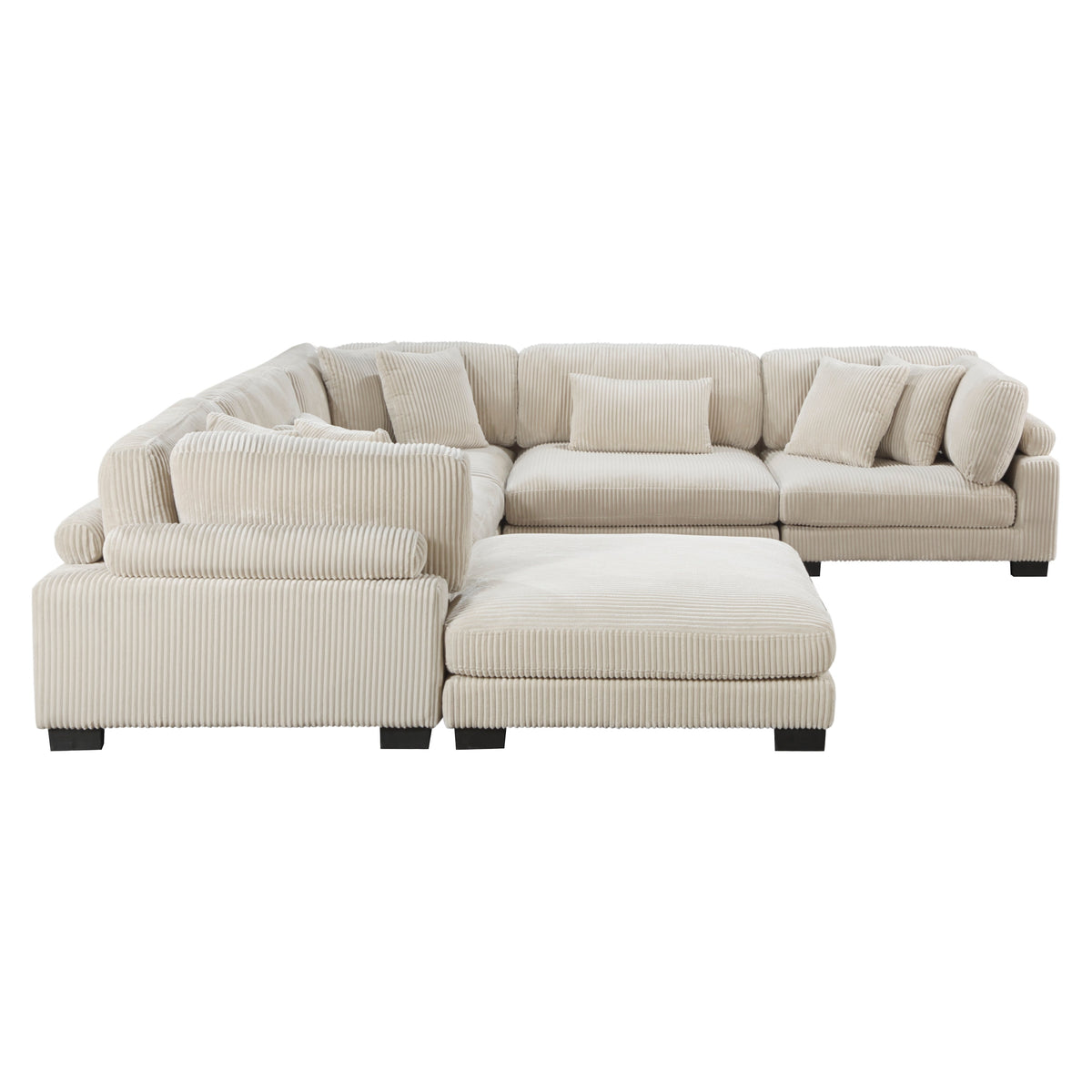 Traverse Beige 6-Piece Corduroy Modular Sectional by Homelegance at Eve Furniture