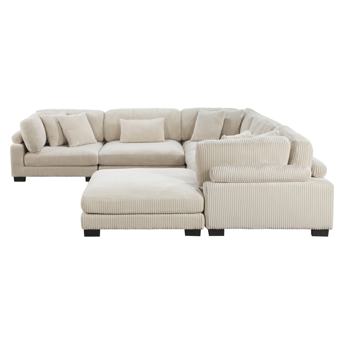 Traverse Beige 6-Piece Corduroy Modular Sectional by Homelegance at Eve Furniture