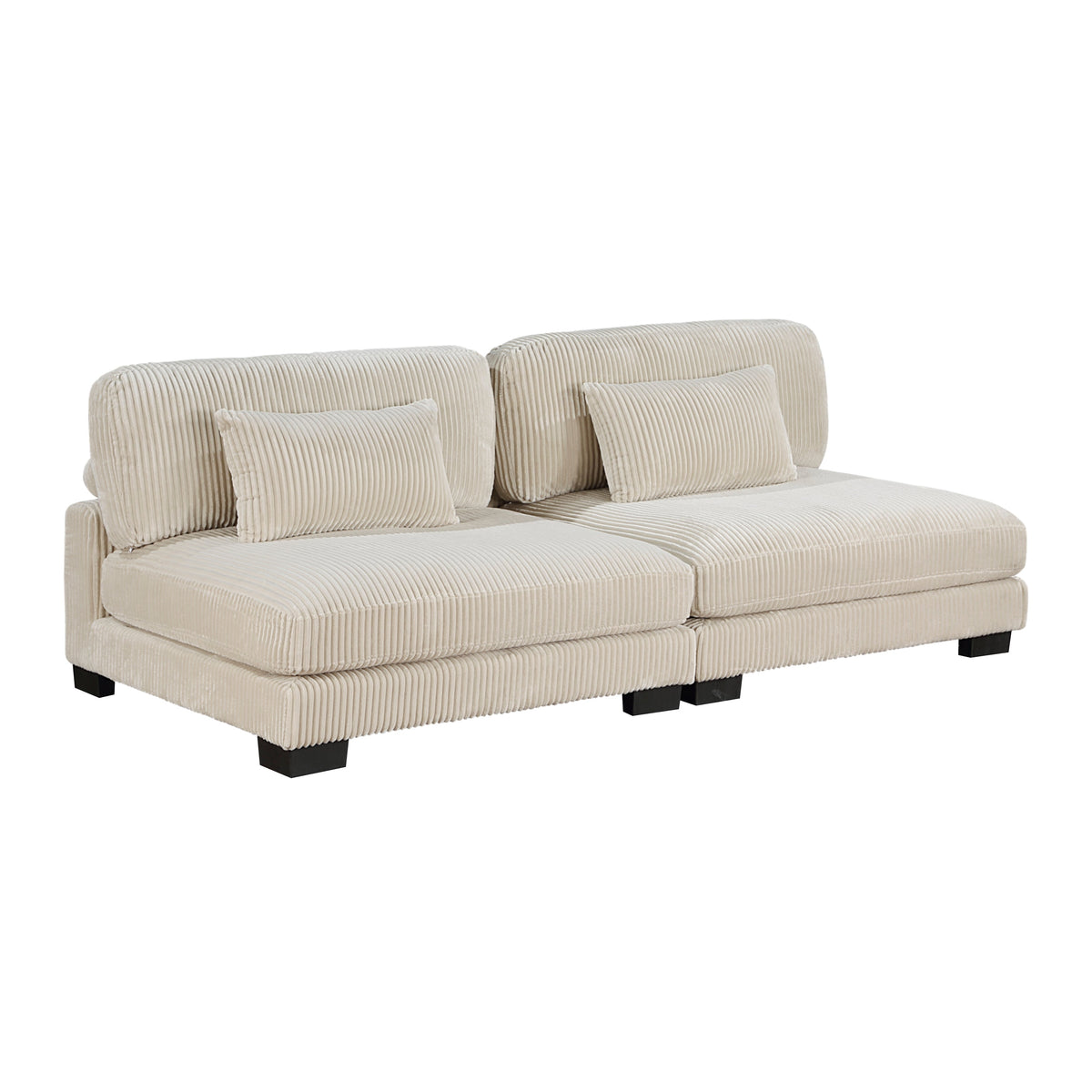 Traverse Beige 6-Piece Corduroy Modular Sectional with Ottomans by Homelegance at Eve Furniture