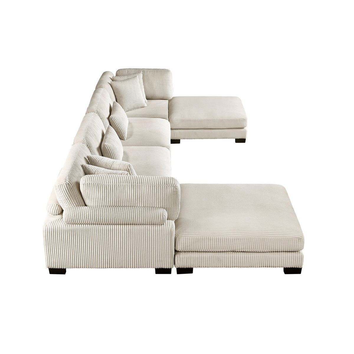Traverse Beige 6-Piece Corduroy Modular Sectional with Ottomans by Homelegance at Eve Furniture