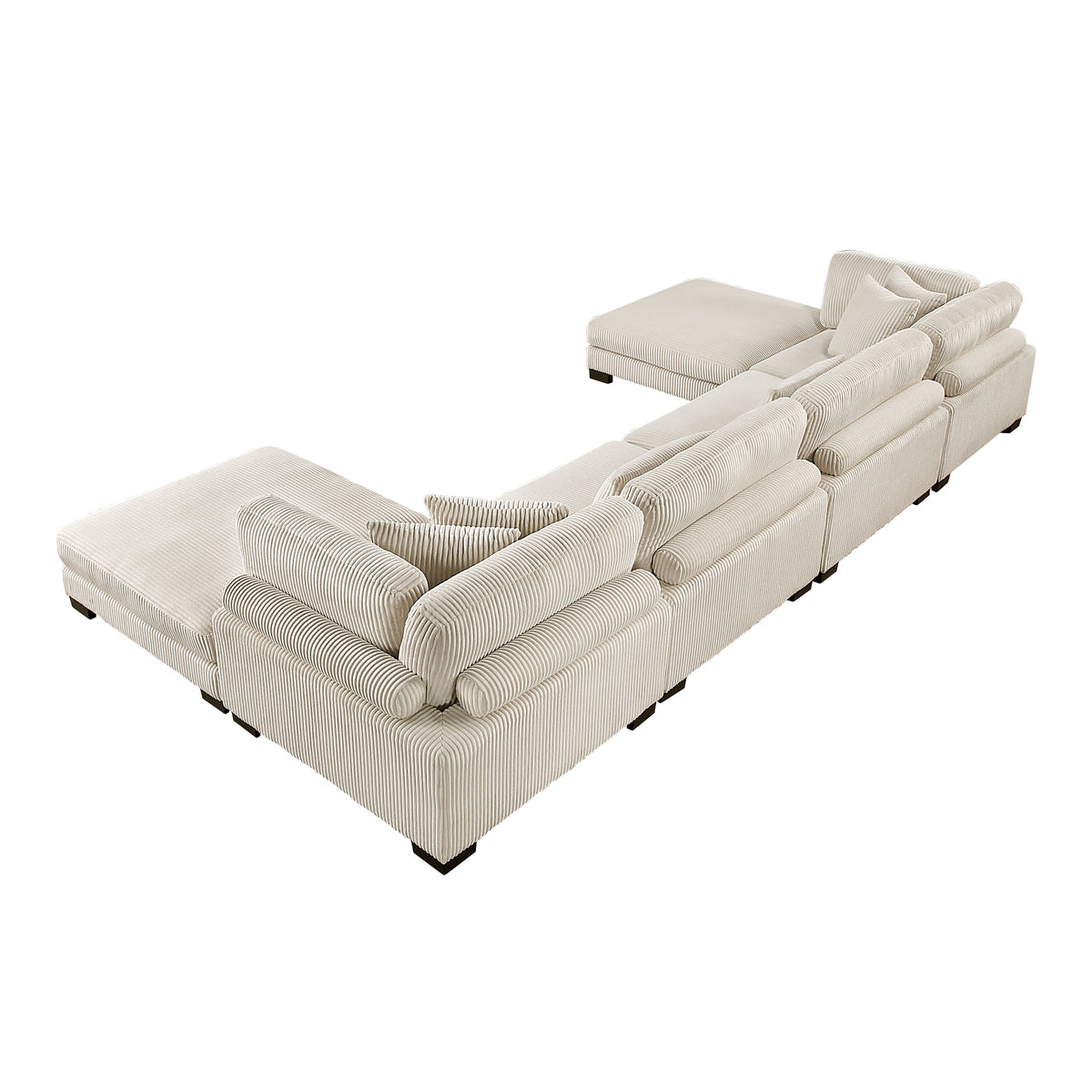 Traverse Beige 6-Piece Corduroy Modular Sectional with Ottomans by Homelegance at Eve Furniture