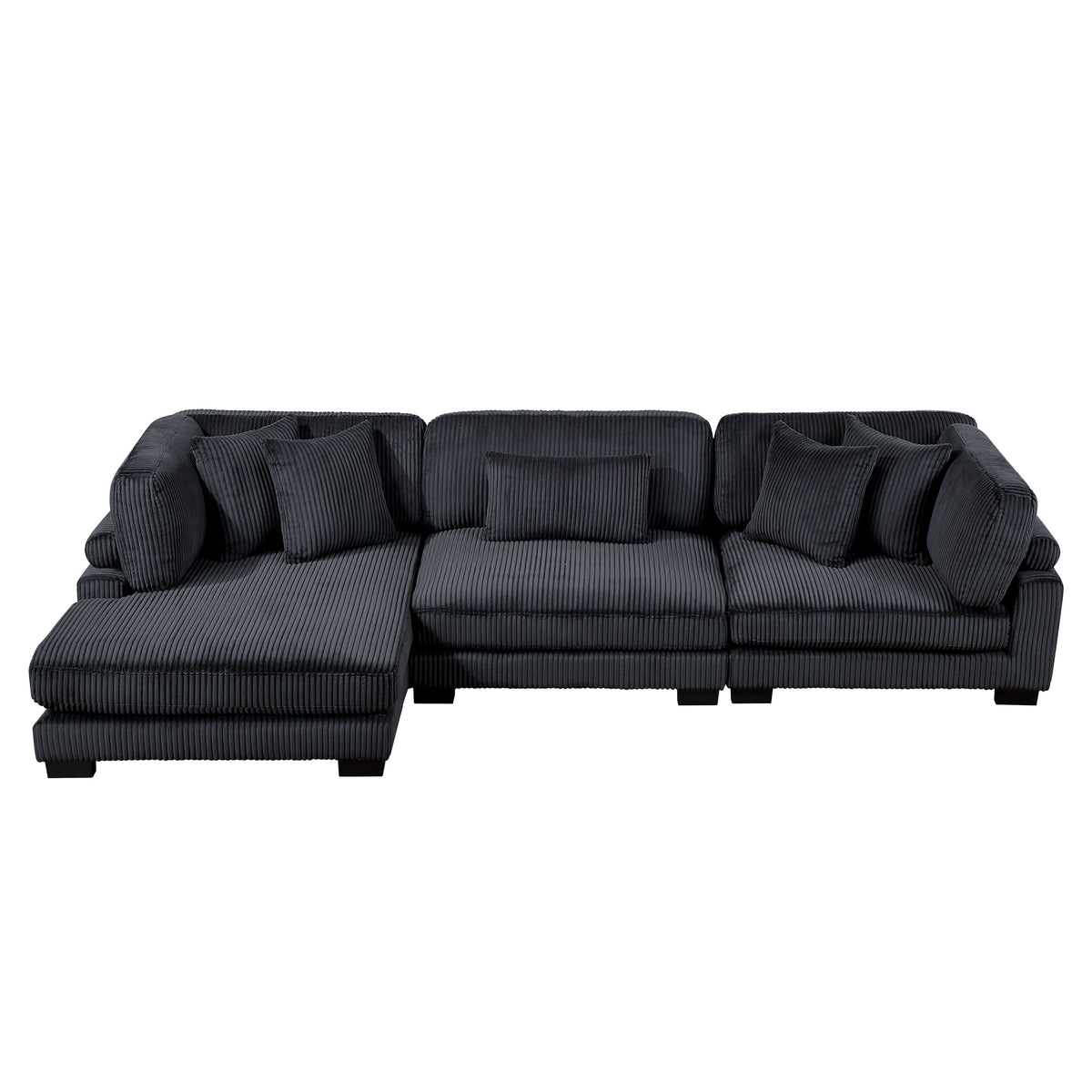 Traverse Black 3-Piece Modular Sectional with Reversible Chaise by Homelegance at Eve Furniture