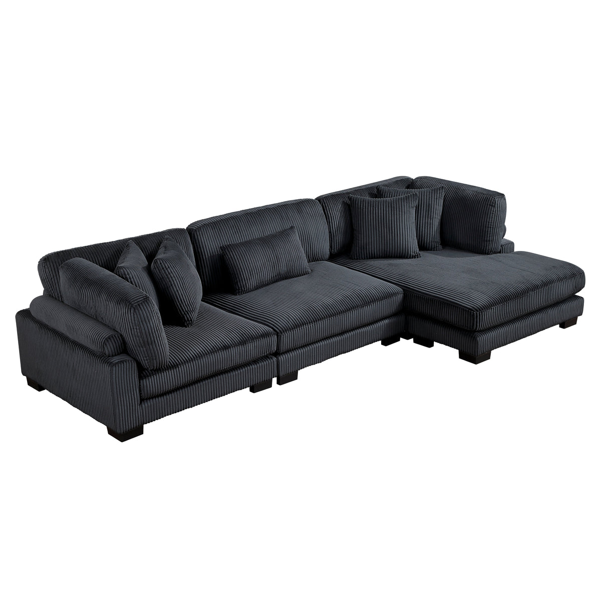 Traverse Black 3-Piece Modular Sectional with Reversible Chaise by Homelegance at Eve Furniture