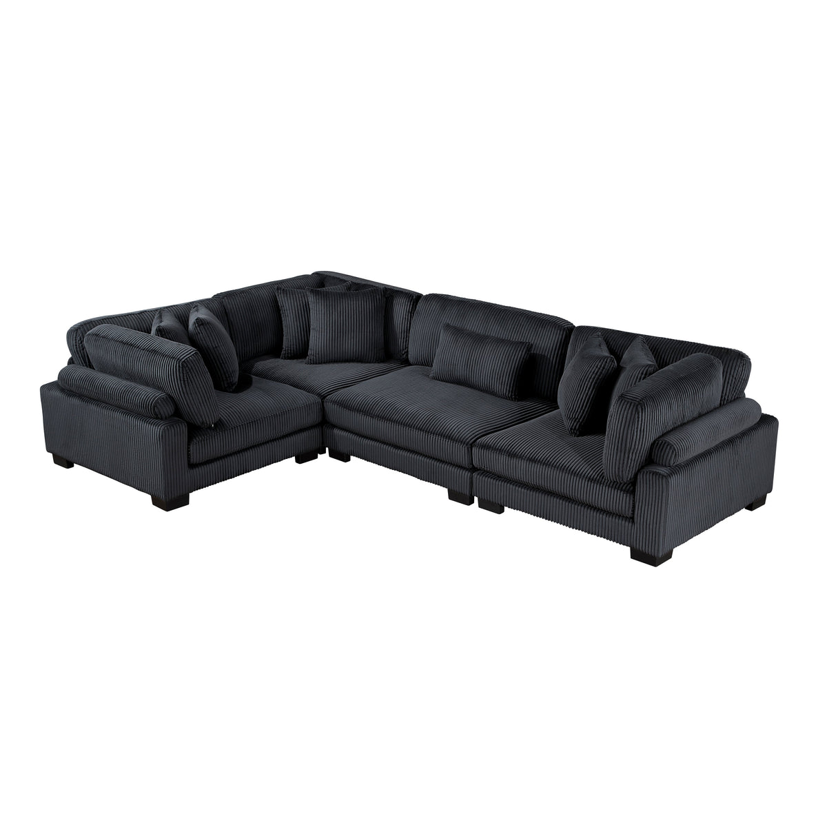 Traverse Black 4-Piece Modular Sectional by Homelegance at Eve Furniture
