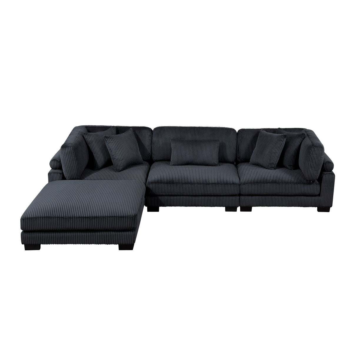 Traverse Black 4-Piece Modular Sectional with Ottoman by Homelegance at Eve Furniture